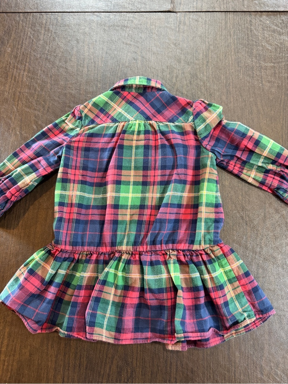 Ralph Lauren Polo Girls Plaid Ruffle Button-Front Dress Shirt Sz 12M - Picture 6 of 6